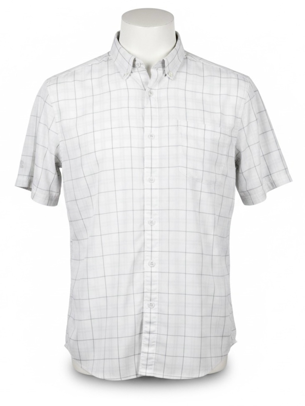 Under Armour HeatGear Fishing Shirt XL White Grid Vented Outdoor Button Up